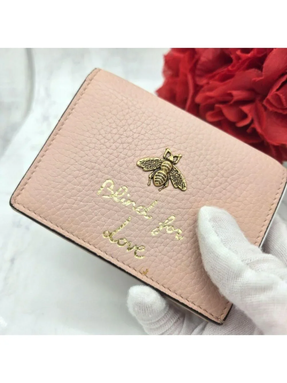 Gucci Fold Wallet Animalier Bee Leather